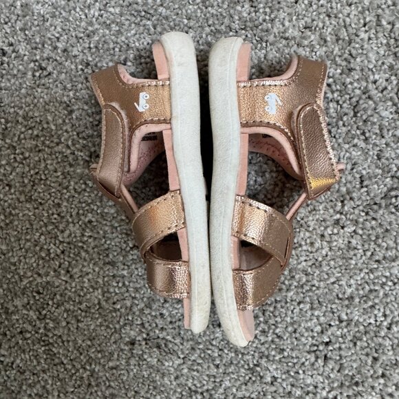 SEE KAI RUN Sandals - Toddler Size 6 - Metallic Gold - Velcro Closure - Open toe - Picture 2 of 4